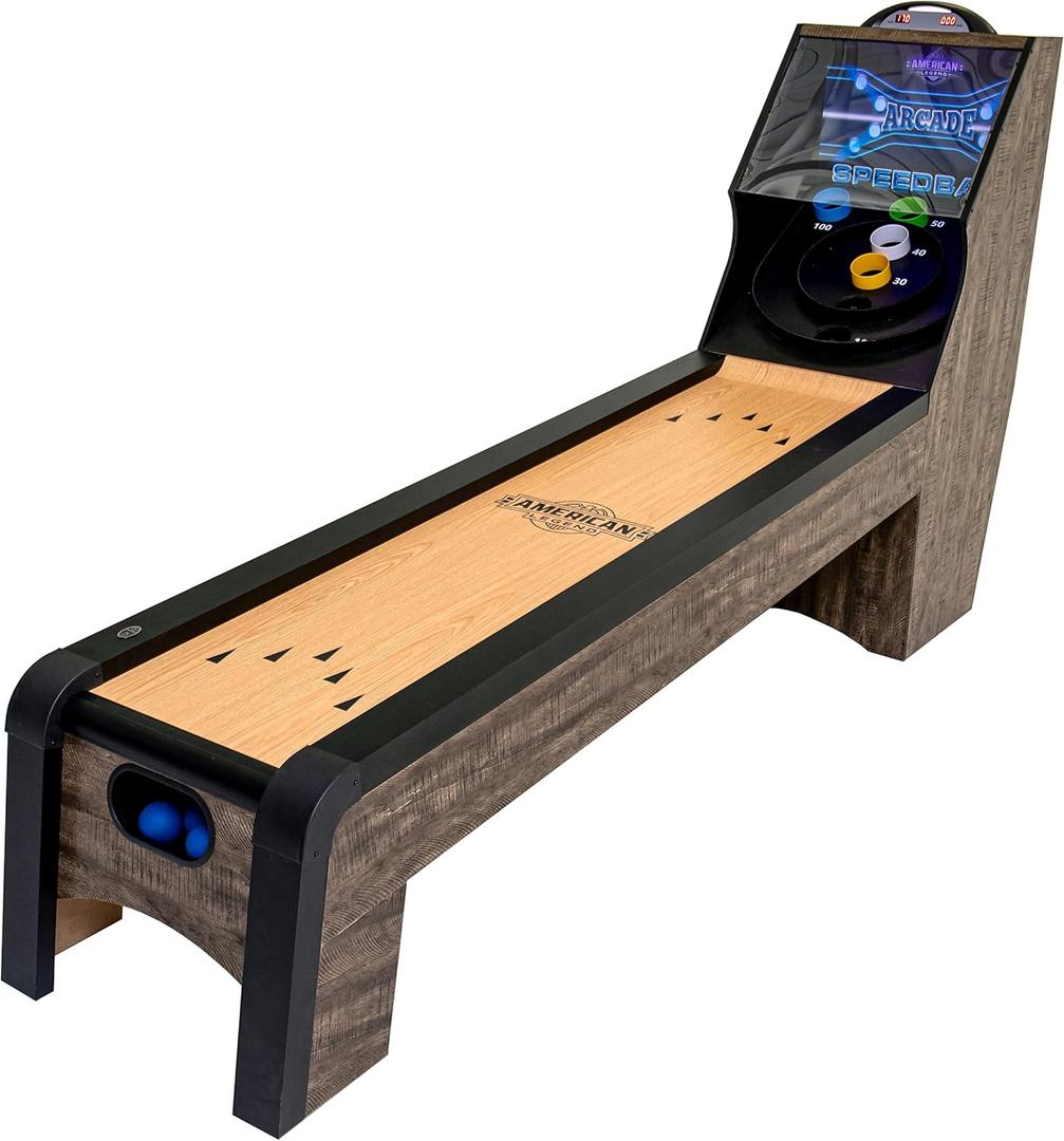 American Legend 9 Arcade Speedball Game - Engineered Wood Construction - Realistic Game Play - Automatic Ball Return - 4 Balls Included