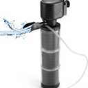 XpertMatic Aquarium Filter for 120-170 Gallon Tank, Internal Fish Tank Filter with Water Pump, 528 GPH 3 Stages Biochemical Sponge Filter for Large Tank, Pond, Wavemaker, Air Supply, SainSmart