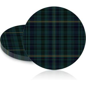 100 Pcs Tartan Plaid Disposable Placemats 13 Inch Round Green Plaid Paper Placemats Tartan Themed Party Favors Ideal for Baby Shower Bridal Birthday Wedding Party Supplies