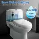 Saillong 1 Pack 3 Inch Universal Toilet Tank Replacement Kit, Include Dual Flush Valve with Push Button, Toilet Fill Valve, Bowl Gasket and Plastic Bolts, Tank Parts Replacement for 2-Piece