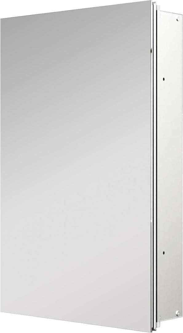 Medicine Cabinet with Mirror, 20x30 inch Bathroom Cabinet, Assembly Needed, Aluminum Surface Mount or Recessed Wall Cabinet, Adjustable Glass Shelves, Suitable for Bathroom Bedroom
