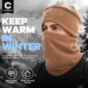 Winter Beanie Hat Scarf Set with Ear Flaps for Men Women Knit Fleece Lined Skull Cap Windproof Neck Warmer Gaiter Coffee (Brown)