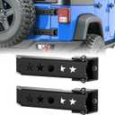 for Wrangler JK Tailgate Hinges Compatible with 2007-2018 Jeep Wrangler JK JKU Unlimited 2/4 Doors, Heavy Duty Steel Reinforced Tail Gate Hinge Set Spare Back Door Rear Hinge Bracket (2 PCS) (Star Logo)