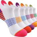 eallco Womens Ankle Socks Athletic Running Socks Sport Cushioned Socks With Tab 6 Pairs (6 Pack White)