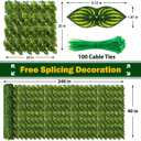 240x40 Inch Artificial Ivy Privacy Fence Screen, Faux Fencing Artificial Hedge, Green, Plastic, Garden Style