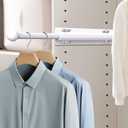 Valet Rod for Closet Pull Out, Retractable Slide Out Valet Rod Closet Organization, 12" Aluminum Valet Clothing Hanger Rods Perfect for Suits, Freshly Pressed Clothes, White