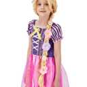 Super Long Princess Rapunzel Wig with Flowers-29 Inch Girls Blonde Braid Synthetic Wigs for Costume Cosplay Fairytale Ball Halloween Christmas Birthday Party