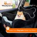 Yaras Woofyverse Dog Seat for Car Booster Seat for Small & Medium Dogs with Adjustable Cushions, Fur-Lined Headrest & 6-Pocket Storage Portable Pet Car Seat for Front/Back Travel Midnight Ash