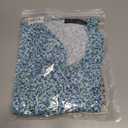 Women's Boho Summer Floral Short Sleeve Mini Dress Bow V Neck A Line Short Dresses (Blue, L)