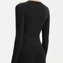 SUUKSESS Women Seamless Workout Long Sleeve Shirts Gym Athletic Running Yoga Tops (X-Small, Black)