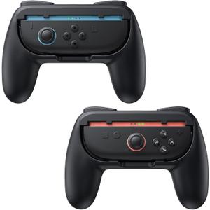 FASTSNAIL Grips for Nintendo Switch 2 (2025) for Joy-Con 2, Wear-Resistant & Anti-Slip Switch2 Controllers Grips Handle Kit, Switch Holder Accessories for JoyCon 2 (Black Black)