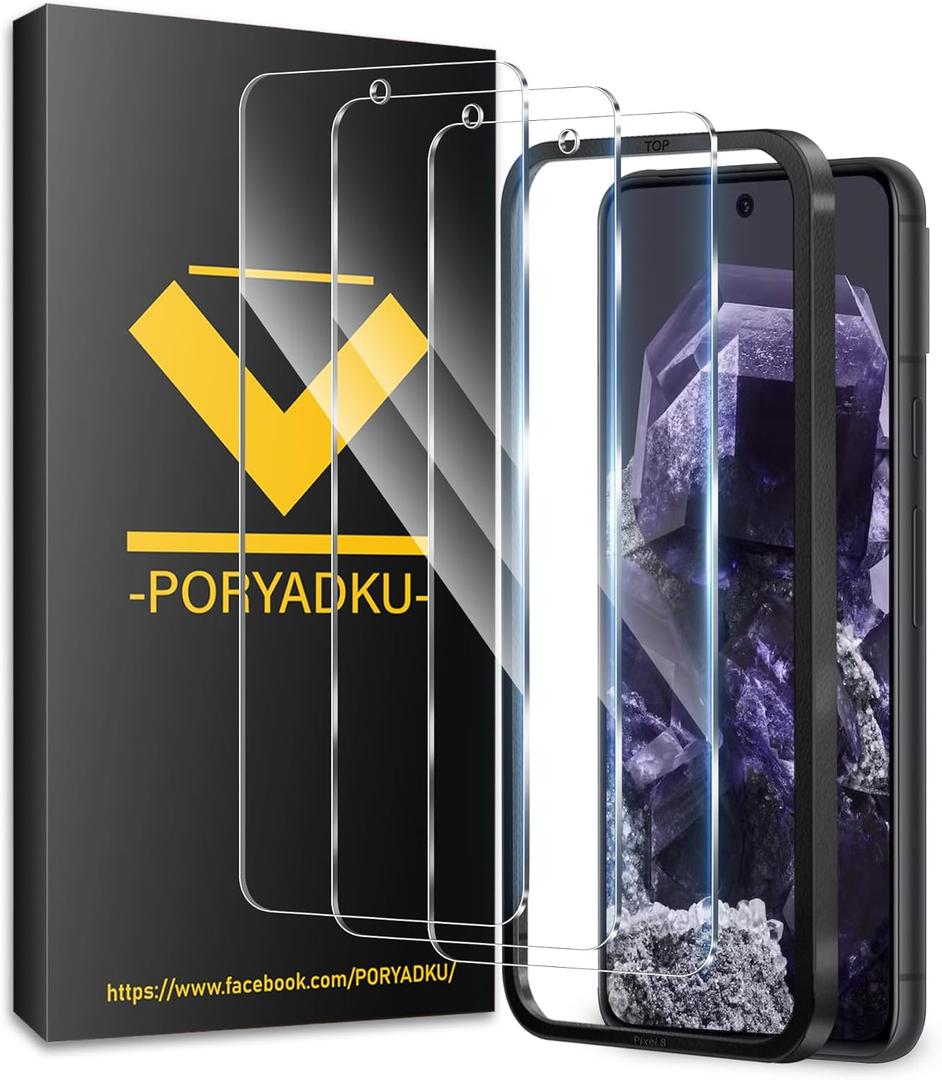 3 Pack Screen Protector for Google Pixel 8 [6.3 inch], Easy Installation, Fingerprint Compatible, Anti-Scratch, Case Friendly