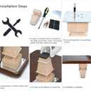 6 Inch Wooden Furniture Legs with Mounting Plates Screws Set of 4 Solid Wood Unfinished European Style Replacement Furniture Feet for Couch Cabinet Sofa Ottoman TV Stand Home DIY Projects (6 inch)