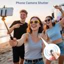 Phone Camera Remote Control for iPhone Android iPad with Zoom, Bluetooth Camera Remote Clicker with Front/Rear Camera Switch, Fingertip Bluetooth Button for Photo & Video Recording Content Creator.