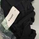 ZESICA Womens 2026 Fall Tie Front Bow Cardigan Sweaters Long Bell Sleeve V Neck Ruffled Knit Cropped Trendy Tops (Small, Black)