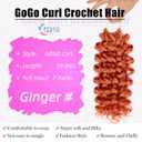 7 Packs GoGo Curl Crochet Hair 10 Inch Short ginger Curly Crochet Hair for Women Deep Wave Beach Curl Crochet Braids Synthetic Braiding Hair Extensions (10 Inch, ginger)