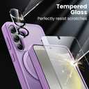 360 Rotatable Stand for Samsung Galaxy S25 Plus Case Magnetic with Screen Protector X1&Camera Lens Protector*1, Compatible with MagSafe, 16FT Mil-Grade Shockproof for Samsung S25 + Case 6.7", Purple