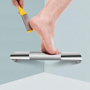 Shower Foot Rest Bar, Polished Chrome Corner Shower Foot Rest for Shaving Legs, Stainless Steel Wall Mounted Bathroom Shower Foot Step