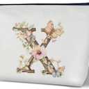 Monogrammed Makeup Bag Gifts for Women, Personalized Initial Letter X Small Cosmetic Bag for Purse Zipper Travel Toiletry Bag Birthday Gift for Friend Daughter Wedding Gift for Bridal Bridesmaid -B22
