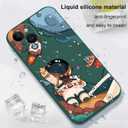 for iPhone 15 Plus Case, Astronaut Side Creative Pattern Designs Liquid Silicone Shockproof Soft Phone Cover for iPhone 15 Plus, Astronaut Green