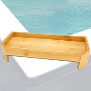 Hot Tub Tray with Anti-Slip Backing,Bamboo Luxury Square Bathtub Countertop Rack Edge Table for Drinks & Essentials,Waterproof Hot Bathtubs Shelf Organizer Indoor Outdoor Use,Bathroom Accessories