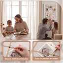 Pinkunn 18" x 24" Linen Fabric Bulletin Board with Ribbon Wall Decor, White