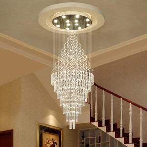 7PM Foyer Chandeliers Entryway High Ceiling, Flush Mount Large Raindrop Crystal Chandelier Lighting Staircase Chandelier High Ceiling Light Fixtures for Hallway Front Entrance H 59'', D24xH59
