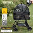 Zoosky 3 in 1 Pet Stroller with Removable Carrier, Folding Stroller for Small/Medium Dogs and Cats, Waterproof, All-Terrain, with Sun Shades, Car Seat