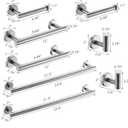GIMILI 2 Pack 4 Piece Bathroom Hardware Set Brushed Nickel,Stainless Steel Bathroom Accessories Set, Towel bar Kit Wall Mounted, Toilet Paper Holder, Towel Bars, Robe Hook,Towel Rails and Rings