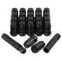 1/2-20 Acorn Lug Nuts 1/2x20 Set of 23 pcs 6 Spline Black 1.38" Long Closed End Aftermarket Wheel Lug Nuts Fit for 1987-2018 Jeep Wrangler,1993-2010 Jeep Grand Cherokee