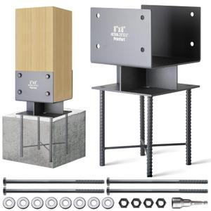 Stainless Steel 8"x8"(Actual 7.5"x7.5") Post Base Bracket Concrete, Wet Set Concrete Post Anchor Bracket Heavy Duty 1Pack