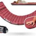 ZOOOBELIVES Camping Sleeping Pad with Built-in Pump & Pillow, 5-Inch Thick, 27-Inch Wide, Ultralight Inflatable Camp Mat with Snap Buttons, Compact for Hiking Backpacking and Travel - Airlite1901 (Chili Pepper)