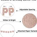 2 x GCQQ Rose Gold Happy Birthday Banner - Glitter Pre-Strung 3M Pre-Strung Letter Garland + 2.5M Rose Gold Dot Garlands Woman Girls Birthday Party Banners Backdrop Decoration Supplies, No DIY