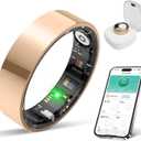 Smart Ring Health Tracker, Sleep/Exercise Monitoring, iOS /Android Compatible, IP68 Water Resistance, No Subscription Required, 5-Day Battery Life, Suitable for Both Women and Men (Rose Gold, 7)