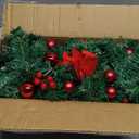 Christmas Garland,Christmas Garland with Lights Battery Operated,9 ft Rattan Artificial Flower Vine Plants Xmas Decorations for Indoor Outdoor Home Mantel Fireplace Stairs