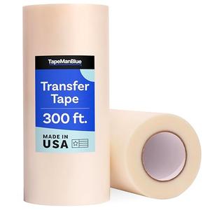 TapeManBlue 12" x 300' Roll of Clear Transfer Tape for Vinyl, Made in America, Premium-Grade Vinyl Transfer Tape for Crafts, Decals, and Letters