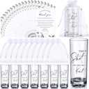 Sliner 50 Set Wedding Favors for Guests Bulk 2oz Acrylic Take a Shot We Tied the Knot Shot Glasses with Thank You Cards Organza Bags for Guest Souvenirs Wedding Gifts Newlyweds Bridal Shower Party, 1.57 x 4.1 inch