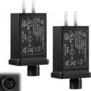 2 PCS LED Transformer Replacement,24V 0.2A Class 2 Power Supply, Low Voltage Transformer US Plug for Halloween/Thanksgiving/Christmas String Light