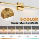 Gold Bathroom Vanity Light Fixtures - 30 inch Rotatable Modern 5CCT LED Vanity Lights for Bathroom Lighting Fixture Over Mirror Dimmable Bathroom Wall Sconce
