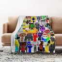 FINENESS SINCE 1988 Game Cartoon Printed Blanket for Boys Gamer Cartoon Throw Blanket for Boys Birthday Gift Home Fleece Throw Blankets for Couch Bed Sofa Gamer Blanket 60"x50"