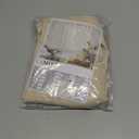 LAMIT Beige Curtains 36 Inches Long, Faux Linen Textured Light Filtering Drapes for Cafe, Rod Pocket Boho Burlap Privacy Window Panels for Small Windows/Basement, 2 Panels, 29 x 36 Inch