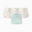 Esembly Cloth Diaper Bundle Set - 3 Organic Cotton Absorbent Inners and 1 Waterproof Outer Diaper Cover - Reusable, Washable, Snap Closure Cloth Diapers - (7-17lbs), Mist Size 2
