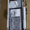 PRAISUN 66" L Shaped Gaming Desk with LED Lights & Power Outlets, Computer Desk with Fabric Drawers and Print Stand, Corner Office Desk, Monitor Stand, Mesh CPU Stand, Black