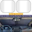 EcoNour 2 Piece Foldable Car Windshield Sun Shade UV & Heat Protection, Interior Cooling, Durable Upgraded Design, Easy Fold, Front Window Sunshade - Medium (31" L x 28" W)