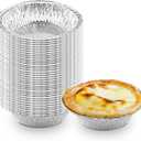 The Baker Celebrations 50 Disposable 5-Inch Aluminum Foil Pot Pie Pans  7 oz Mini Baking Dishes for Quiche, Pies, Mac and Cheese  Made in USA