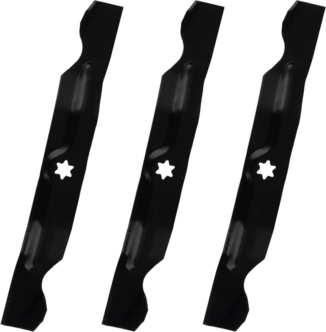 942-04053C Mower Blades for Cub Cadet 50'' Deck RZT-50 LTX1050 LT1050 50 Inch Zero Turn Riding Mower Lawn Tractor Replace 742-04056 942-04056 High Lift 6 Point Star Blades 3 Pack