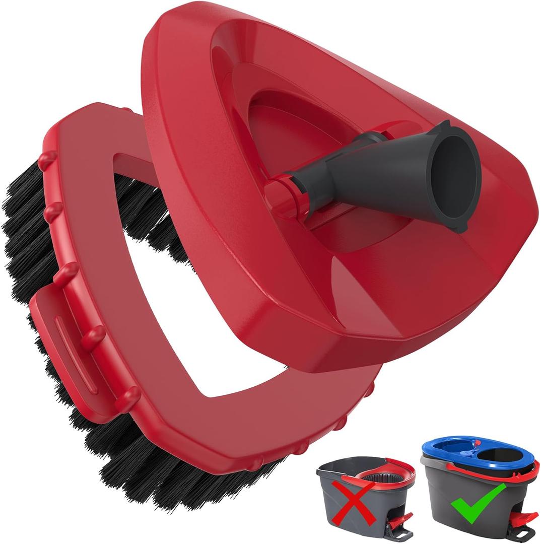 Scrub Brush with Mop Base for 2-Tank Spin Mop Systems, Triangle Floor Scrubber Head Replacement with Stiff Nylon Bristles for Tile & Hard Floor Deep Cleaning  1 Pack