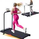 Walking Pad Treadmill with Handle Bar, 3.0HP Portable Electric Treadmills for Home Exercising, 0.6-7.6MPH Mini Walking Pad Treadmill with Incline, Small Under Desk Treadmills for Home Small, 350LBS