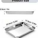 10 PCS 9 Inch Stainless Steel Baking Sheet Pan, 9x7x1 Inch Stainless Steel Cookie Trays, Toaster Oven Pan for Baking & Roasting
