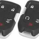 X AUTOHAUX 2pcs HYQ1AA 315MHz Replacement Keyless Entry Remote Start Smart Proximity Smart Key Fob for GMC Terrain 2018 2019 2020 2021 2022 13584502 5 Key Button with Door Key